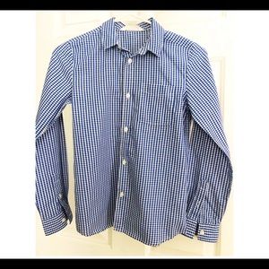 Boys H&M Blue Gingham Button Down Dress Shirt